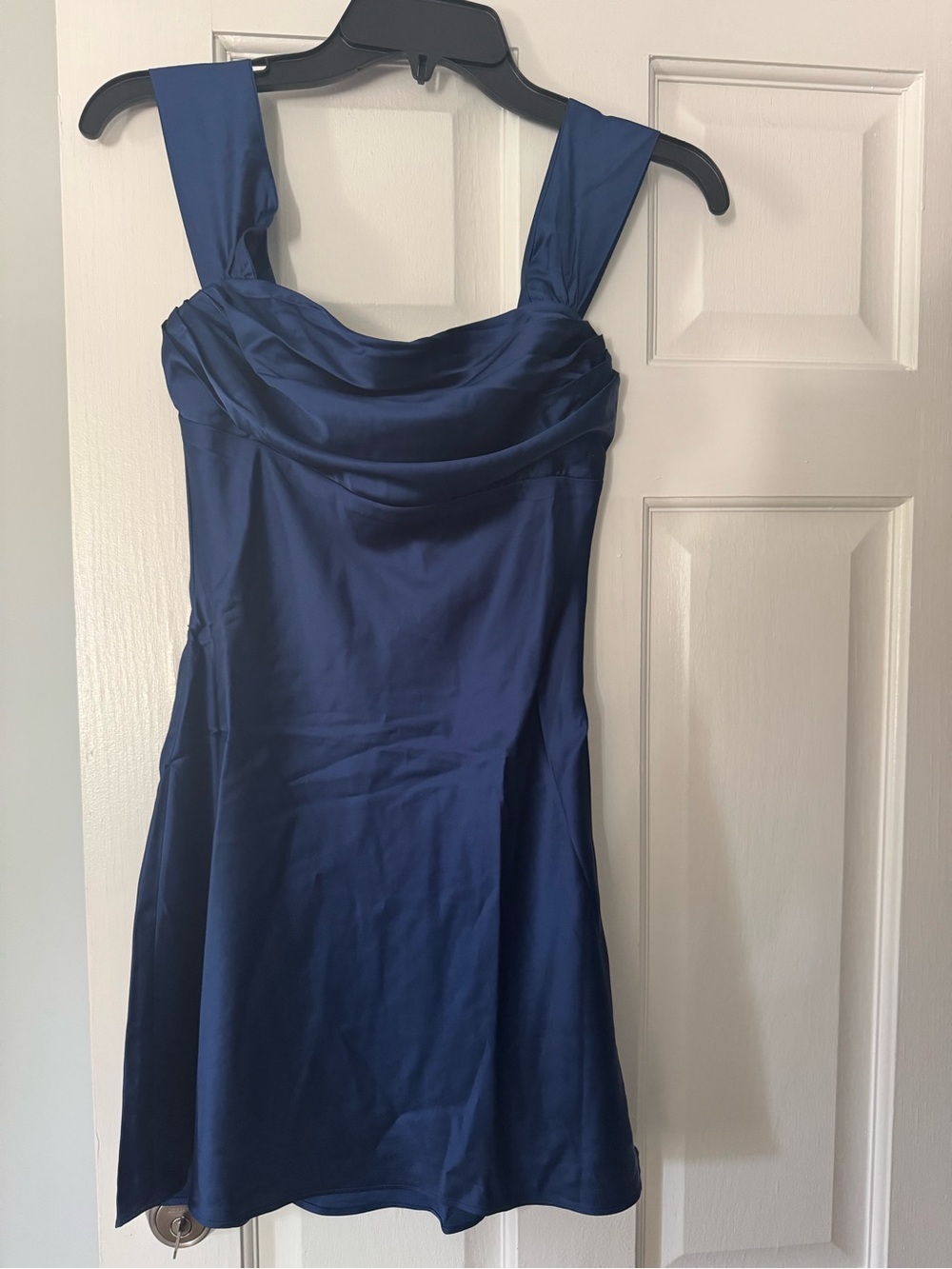 Beginning Boutique Zoella Navy Off The Shoulder Mini Dress